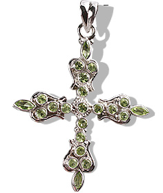 Design 12315: green peridot cross pendants