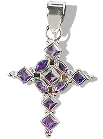 Design 12316: purple amethyst cross pendants