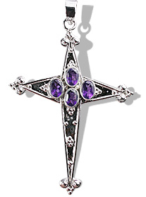 Design 12320: purple amethyst cross pendants