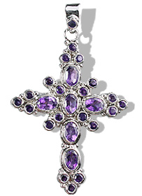 Design 12321: purple amethyst cross pendants