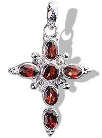 Design 12325: red garnet cross pendants