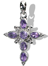 Design 12326: purple amethyst cross pendants