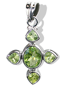 Design 12332: green peridot cross pendants