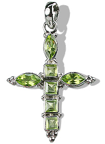 Design 12339: green peridot cross pendants