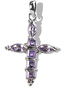 Design 12340: purple amethyst cross, religious pendants