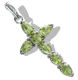 Design 12343: green peridot cross pendants