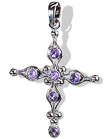 Design 12345: purple amethyst cross pendants