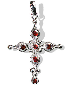 Design 12346: red garnet cross pendants
