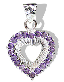 Design 12399: purple amethyst heart pendants