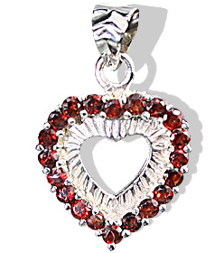 Design 12402: red garnet heart pendants