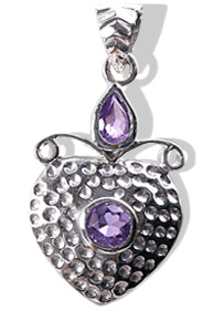 Design 12412: purple amethyst heart pendants