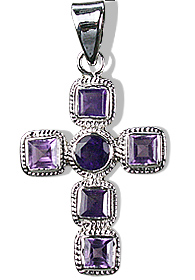 Design 12430: purple amethyst cross pendants