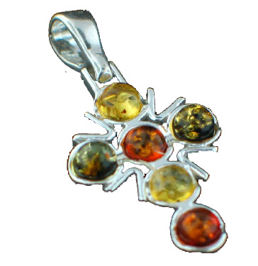 Design 12483: multi-color amber pendants