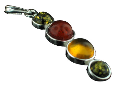 Design 12489: green,orange,yellow amber pendants