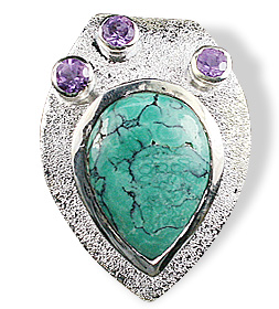 Design 12535: green,purple turquoise drop pendants
