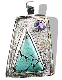 Design 12542: green,purple turquoise american-southwest pendants