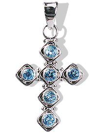 Design 12587: blue blue topaz cross pendants