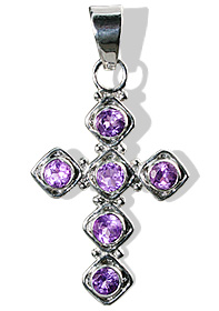 Design 12590: purple amethyst cross pendants