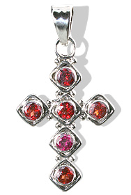 Design 12592: red garnet cross pendants