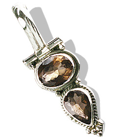 Design 12711: brown smoky quartz drop pendants