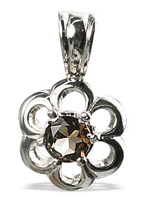 Design 12986: brown smoky quartz flower, mini pendants