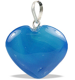 Design 13070: blue onyx heart pendants