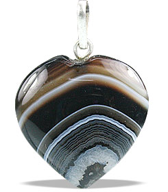 Design 13078: black,brown,white onyx heart pendants