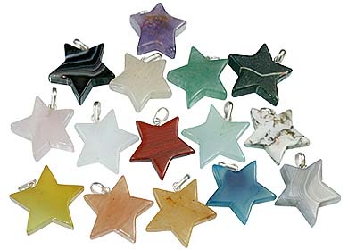 Design 13163: multi-color bulk lots star pendants