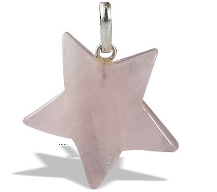 Design 13174: pink rose quartz star pendants