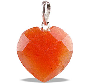 Design 13455: orange,red carnelian heart pendants