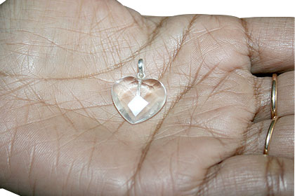 Design 13460: white crystal heart pendants