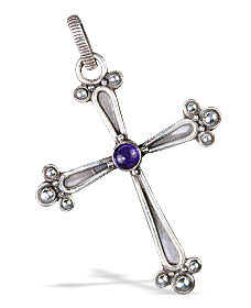 Design 13663: purple amethyst christian, cross pendants