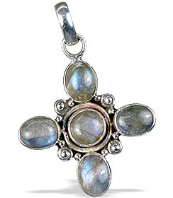 Design 13683: green,gray labradorite cross pendants