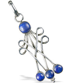 Design 13725: blue lapis lazuli art-deco pendants