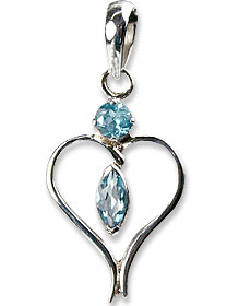 Design 13764: blue blue topaz heart pendants