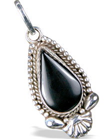 Design 13787: black,orange onyx drop pendants