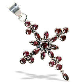 Design 13827: red garnet christian pendants