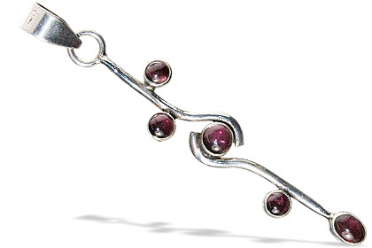 Design 13845: purple garnet art-deco pendants