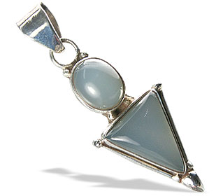 Design 13861: gray,white onyx art-deco pendants
