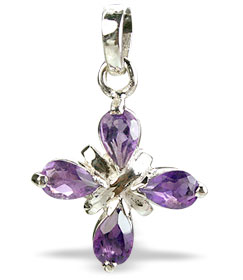 Design 14680: purple amethyst flower, mini pendants