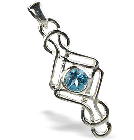 Design 14683: blue blue topaz contemporary pendants