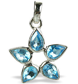 Design 14724: blue blue topaz star pendants