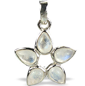 Design 14726: white moonstone star pendants