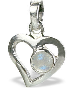 Design 14738: white moonstone heart pendants