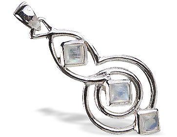 Design 14755: white moonstone contemporary pendants