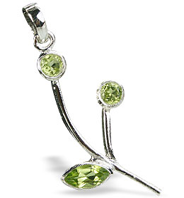 Design 14765: green peridot leaf pendants