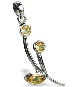 Design 14766: yellow citrine flower pendants