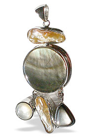 Design 14954: multi-color multi-stone chunky pendants