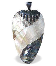 Design 15122: multi-color mother-of-pearl pendants
