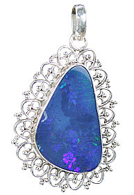 Design 15147: blue,multi-color opal pendants